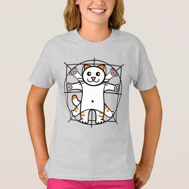 Vitruvianska katten t shirt (Framsida)