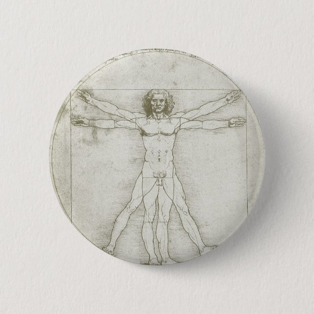 Vitruviusmannen av Leonardo da Vinci Knapp (Framsida)