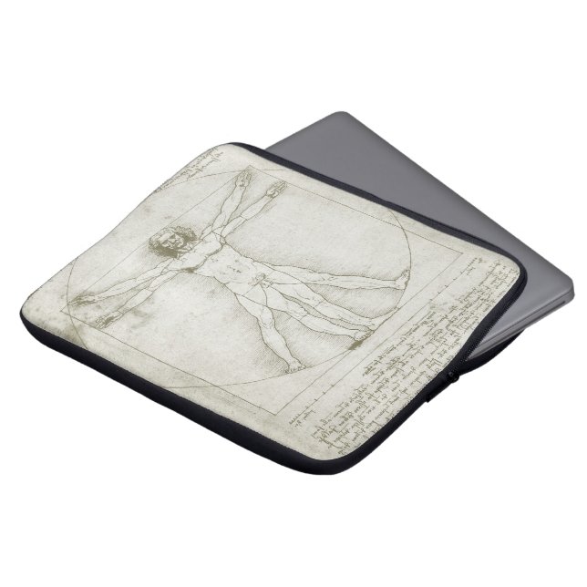 Vitruviusmannen av Leonardo da Vinci Laptop Fodral (Framsida topp)