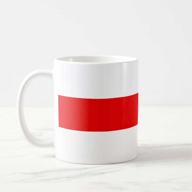 Vitrysk protestsymbol flagga röd vit revolution f kaffemugg (Vänster)