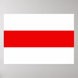 Vitrysk protestsymbol flagga röd vit revolution f poster