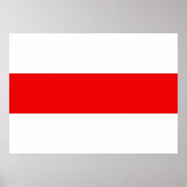 Vitrysk protestsymbol flagga röd vit revolution f poster (Framsidan)
