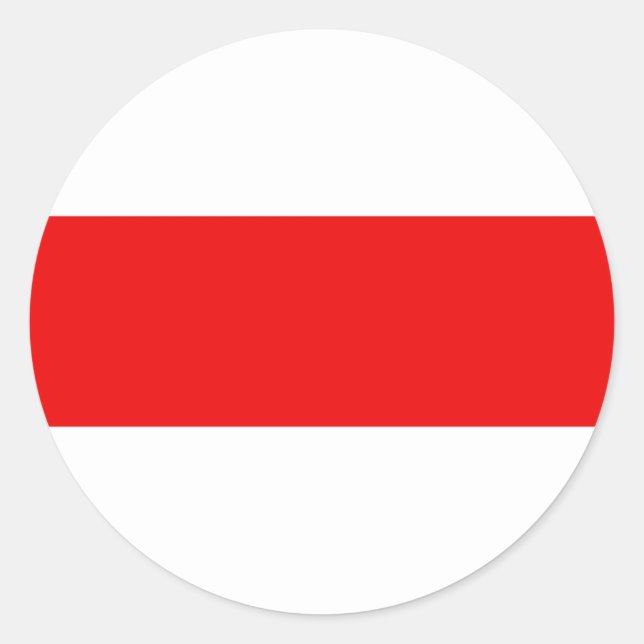 Vitrysk protestsymbol flagga röd vit revolution f runt klistermärke (Framsida)