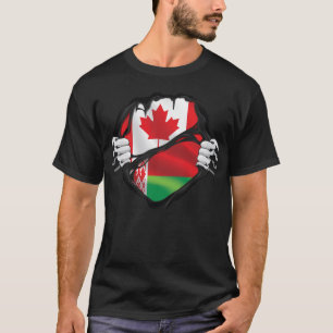 Vitryska kanadensiska Händer rippade Flagga T Shirt