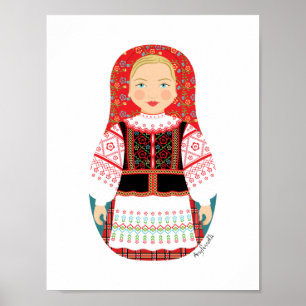 Vitryska Matryoshka Poster