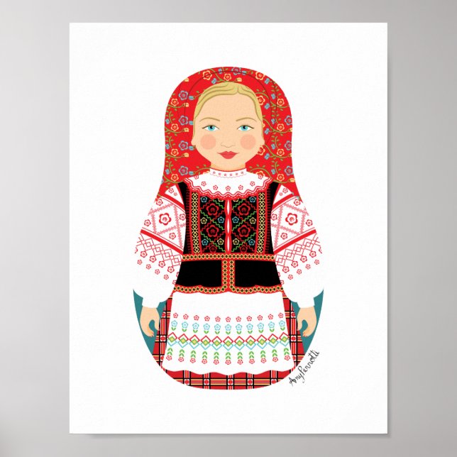 Vitryska Matryoshka Poster (Framsidan)