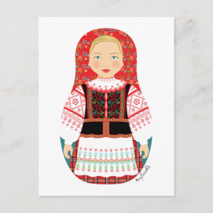 Vitryska Matryoshka-vykort Vykort