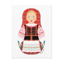 Vitryska Matryoshka-vykort