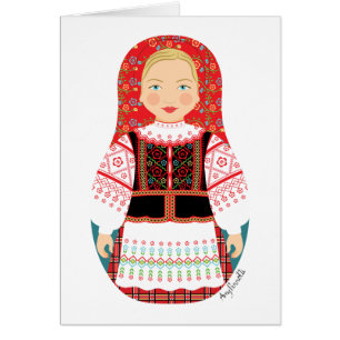 Vitryskt Matryoshka kort
