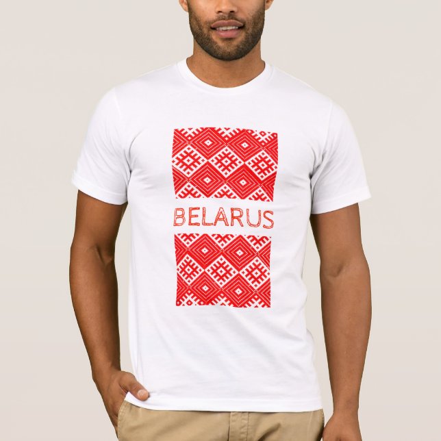 Vitryssland Б е л а р у с folkens Mönster T-Shirt  (Framsida)