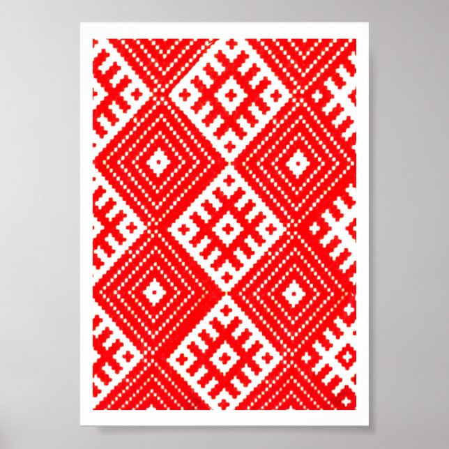 Vitryssland Б е л а с р Nationell Mönster Poster (Framsidan)