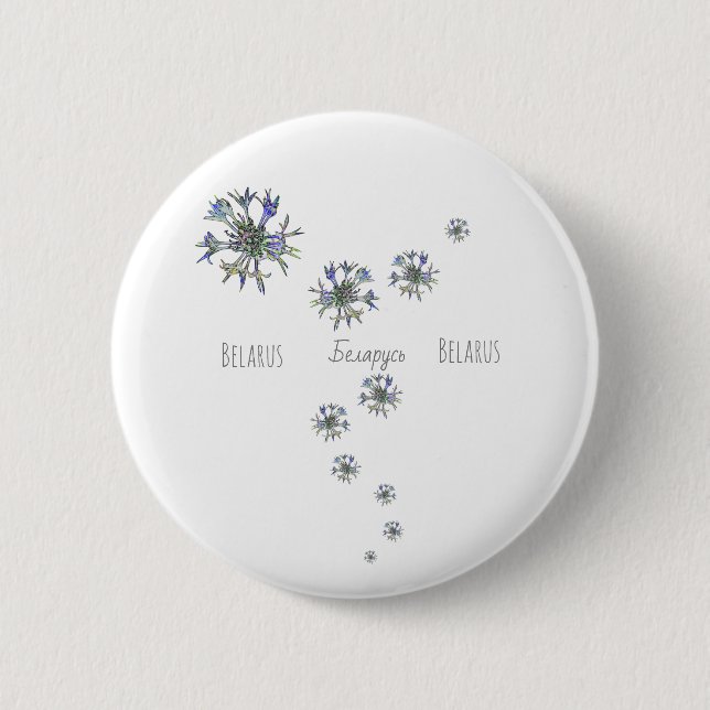 Vitryssland Б е л а у с Maj National Flower Button Knapp (Framsida)