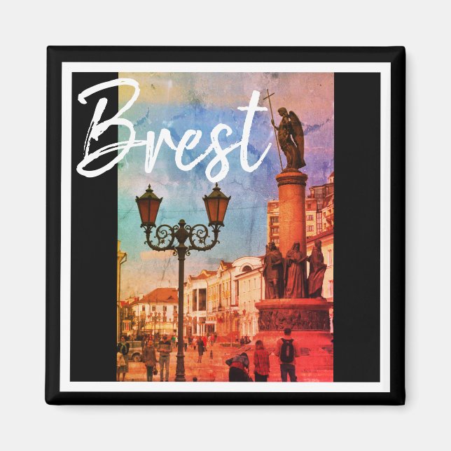 Vitryssland Architecture Brest Street View Magnet (Framsidan)