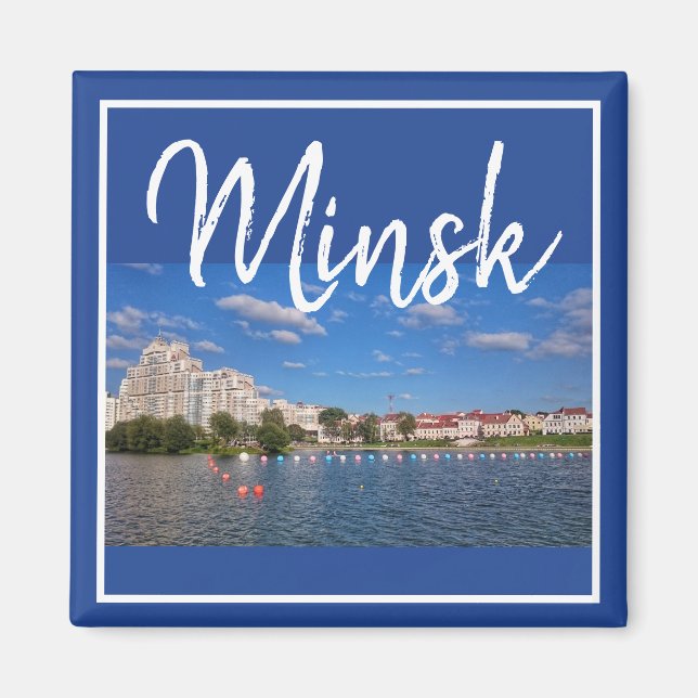 Vitryssland Arkitektur Minsk Stadsvy Magnet (Framsidan)
