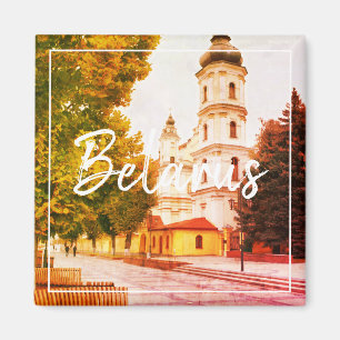 Vitryssland Arkitektur Pinsk Stadspanorama Magnet