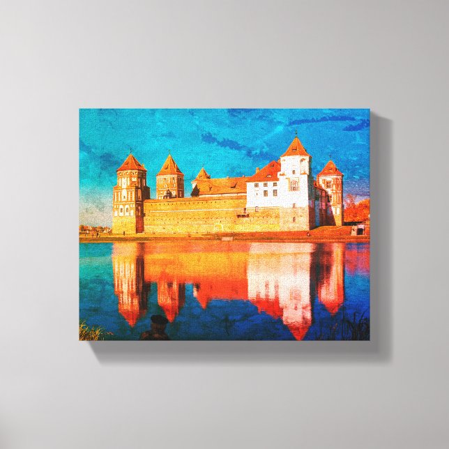 Vitryssland Belarus Mir slott Mirski Arkitektur Canvastryck (Framsida)