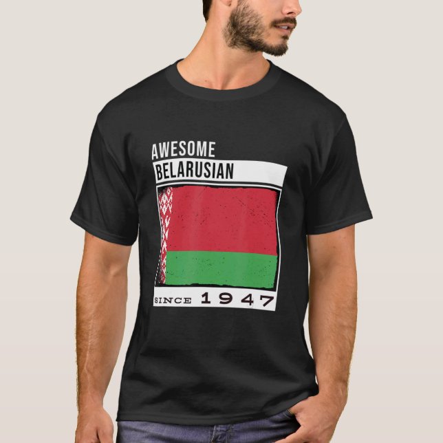 Vitryssland fantastisk sedan 1947 Vitryssland 75:e T Shirt (Framsida)