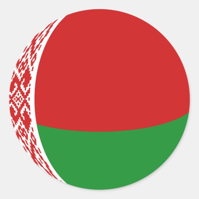 Vitryssland Fisheye Flagga Klistermärke (Framsida)