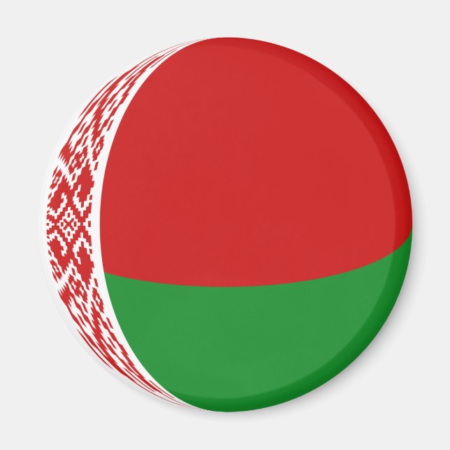 Vitryssland Fisheye Flagga Magnet (Framsidan)