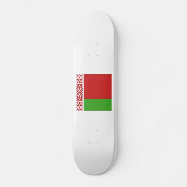 Vitryssland Flagga Emblem Mini Skateboard Bräda 18,5 Cm (Framsida)
