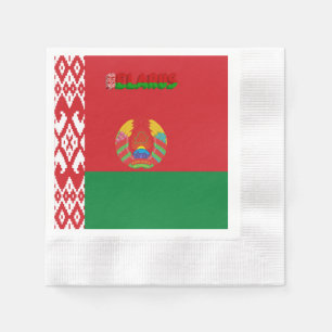 Vitryssland flagga-emblem pappersservett