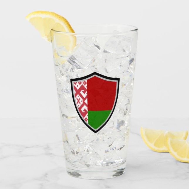Vitryssland flagga glaskopp (Framsida Ice)