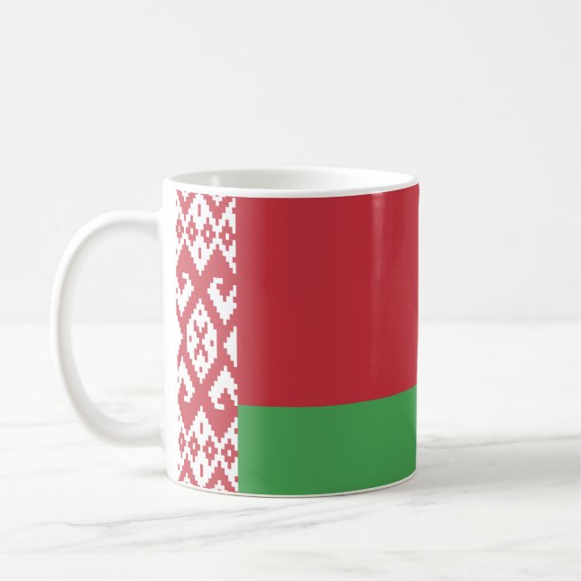 Vitryssland Flagga Kaffemugg (Vänster)