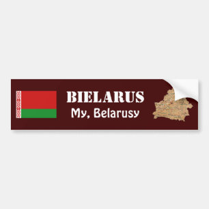 Vitryssland Flagga + Karta Bildäckslapp Bildekal