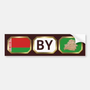Vitryssland Flagga Karta Code Bumper Sticker Bildekal