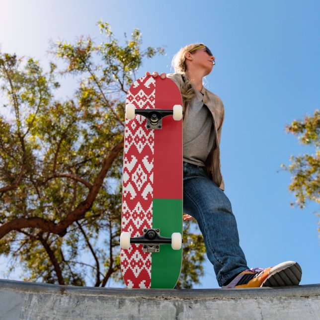 Vitryssland flagga mini skateboard bräda 18,5 cm (Utomhus 1)