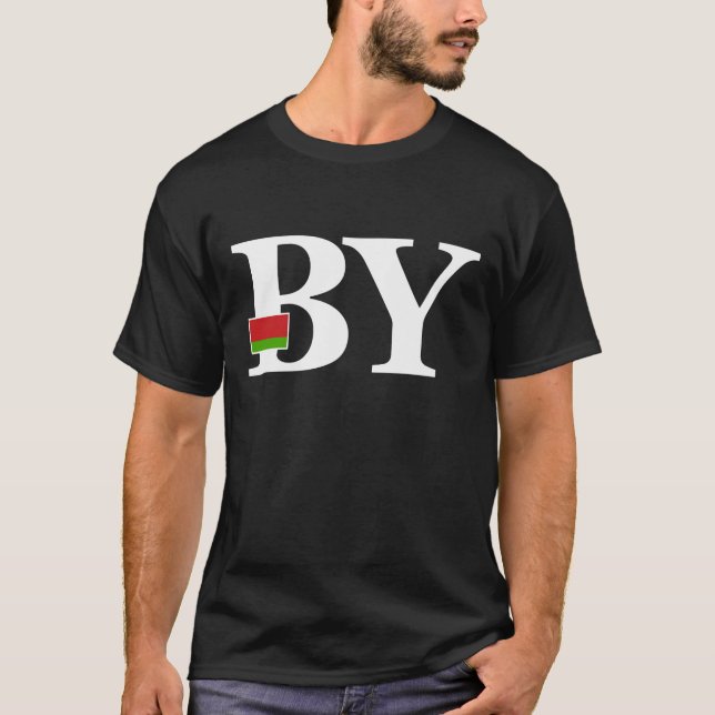 Vitryssland Flagga och Land Initialer T Shirt (Framsida)