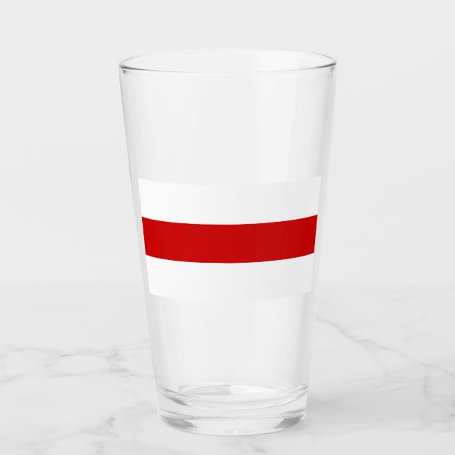 Vitryssland Flagga (Röd och vit) Glaskopp (Framsida)