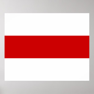 Vitryssland Flagga (Röd och vit) Poster