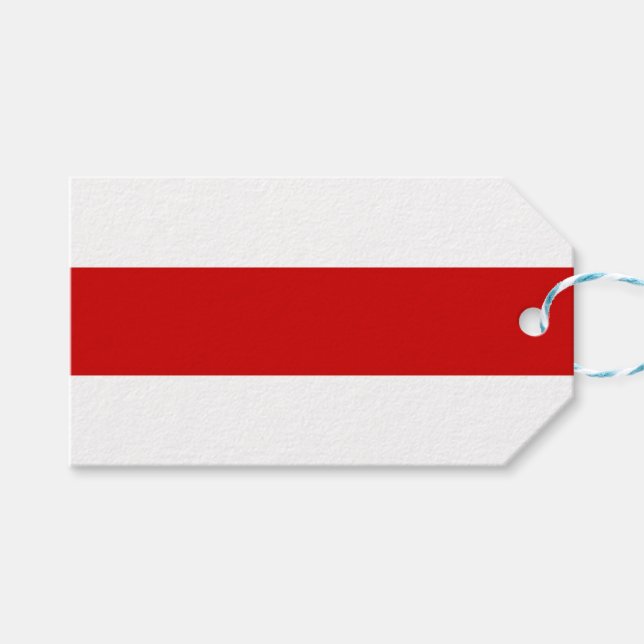 Vitryssland Flagga (Röd och vit) Presentetikett (Framsidan (Horisontell))