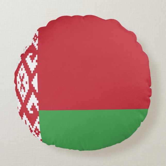 Vitryssland Flagga Rund Kudde (Framsidan)