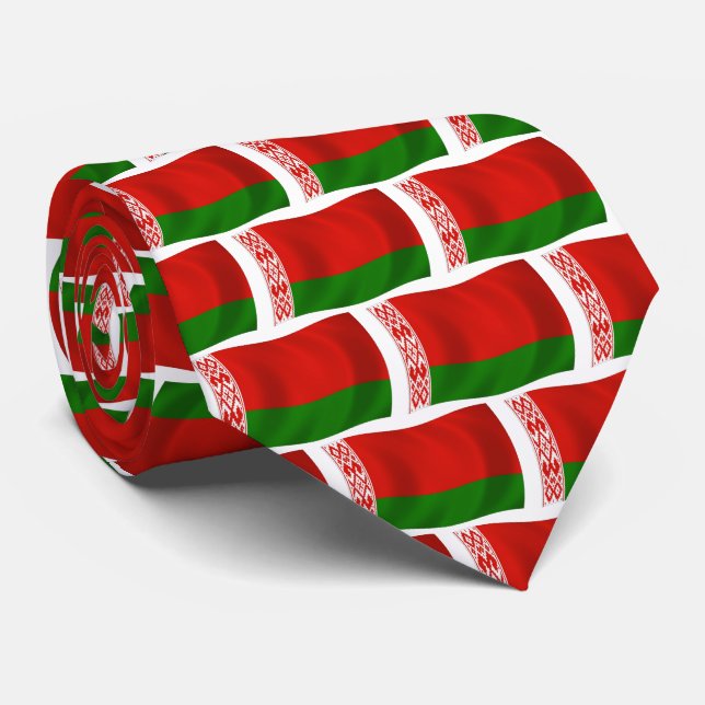 Vitryssland Flagga Slipsklöver Slips (Rullad)