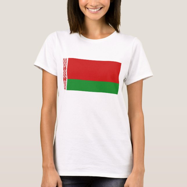 Vitryssland Flagga x Karta T-Shirt (Framsida)