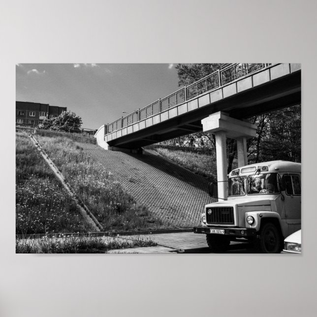 Vitryssland Grodno Old Retro SovjetBuss Poster (Framsidan)