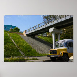 Vitryssland Grodno Old Retro SovjetBuss Poster