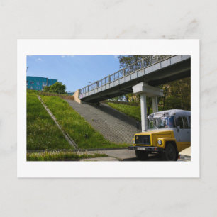 Vitryssland Grodno Old Retro SovjetBuss Vykort