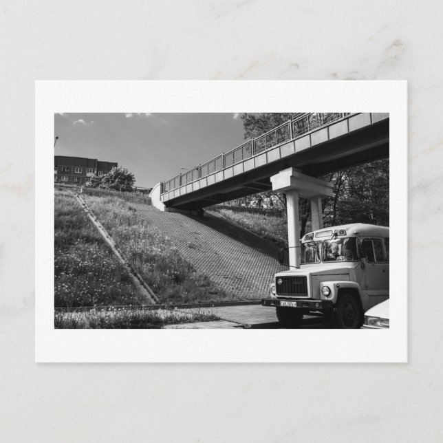 Vitryssland Grodno Old Retro SovjetBuss Vykort (Framsida)