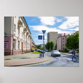 Vitryssland Grodno Stad Stadsscen Arkitektur Männi Poster