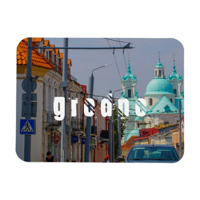 Vitryssland Grodno Stadspanorama Stad Arkitektur Magnet (Horisontell)