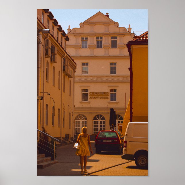 Vitryssland Grodno Stadspanorama Stad Arkitektur Poster (Framsidan)