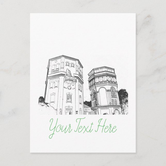 Vitryssland Grodno Vatten Torn Vykort (Framsida)