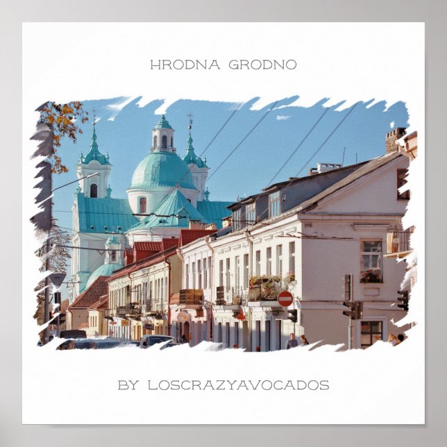 Vitryssland Hrodna Grodno Arkitektur Natur Affisch (Framsidan)
