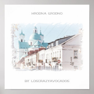 Vitryssland Hrodna Grodno Arkitektur Natur Affisch