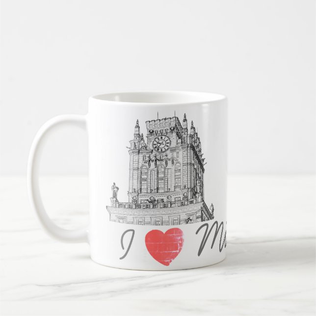 Vitryssland I Kärlek Minsk City Grind Architecture Kaffemugg (Vänster)