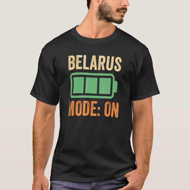 Vitryssland Läge På Batteridrift T Shirt (Framsida)