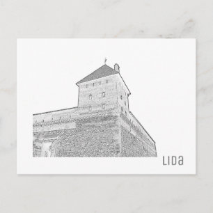 Vitryssland Lida stadsbild Stad Slott Arkitektur Vykort